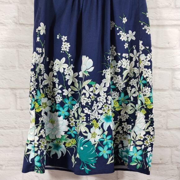 A Old Navy Women's Blue Floral Strapless A Line Fit & Flare Canvas Dress Size 0 - Picture 13 of 13